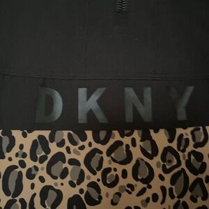 DKNY 2PC Black and Leopard Print jacket and matching joggers! XL!
